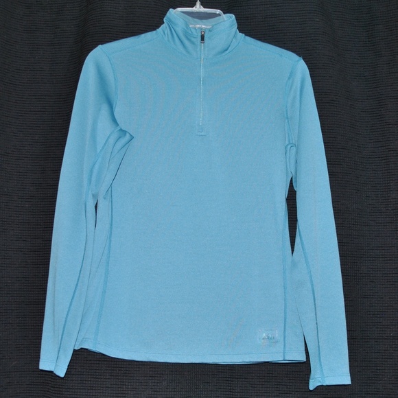 REI Blue Quarter Zip Base Layer - Picture 1 of 6